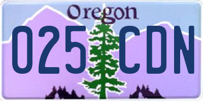 OR license plate 025CDN