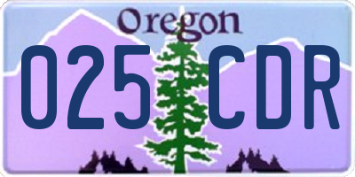 OR license plate 025CDR