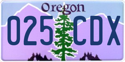 OR license plate 025CDX