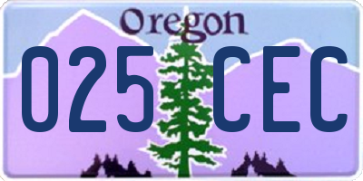 OR license plate 025CEC