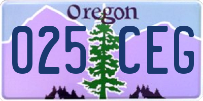 OR license plate 025CEG