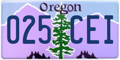 OR license plate 025CEI