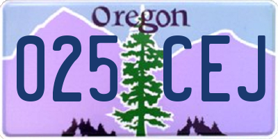 OR license plate 025CEJ