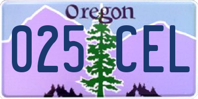 OR license plate 025CEL