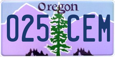 OR license plate 025CEM