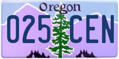 OR license plate 025CEN
