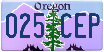 OR license plate 025CEP