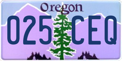 OR license plate 025CEQ