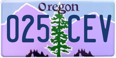 OR license plate 025CEV