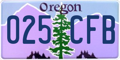 OR license plate 025CFB