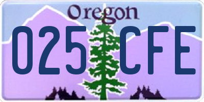 OR license plate 025CFE