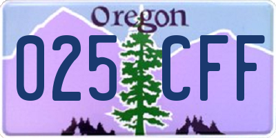 OR license plate 025CFF