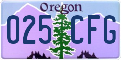 OR license plate 025CFG