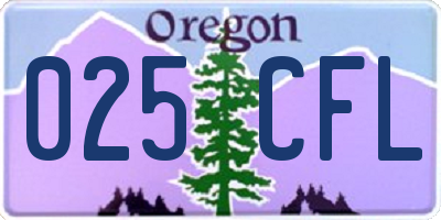 OR license plate 025CFL