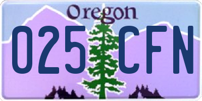OR license plate 025CFN
