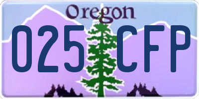 OR license plate 025CFP