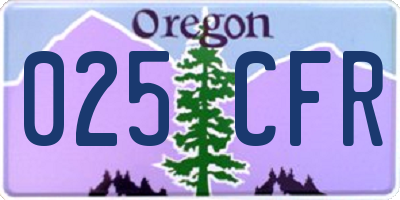 OR license plate 025CFR
