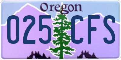 OR license plate 025CFS