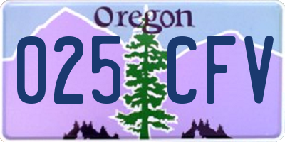 OR license plate 025CFV