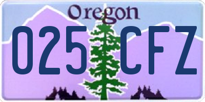 OR license plate 025CFZ