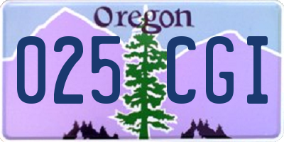 OR license plate 025CGI