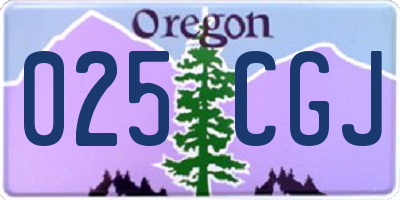 OR license plate 025CGJ