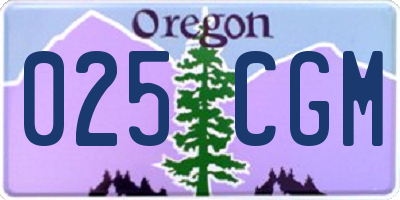 OR license plate 025CGM