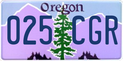 OR license plate 025CGR