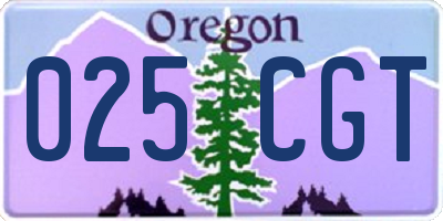 OR license plate 025CGT