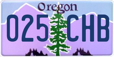 OR license plate 025CHB