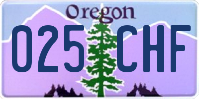 OR license plate 025CHF