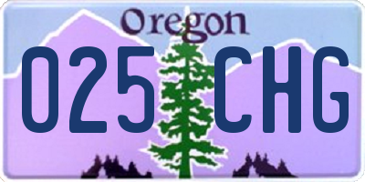 OR license plate 025CHG