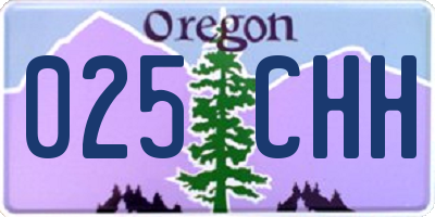 OR license plate 025CHH