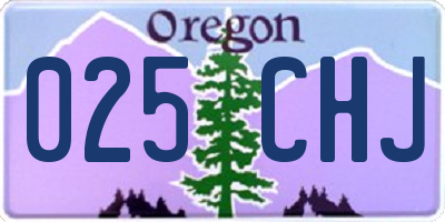 OR license plate 025CHJ