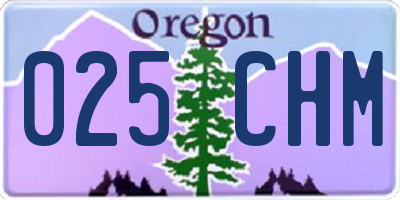OR license plate 025CHM