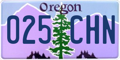 OR license plate 025CHN