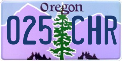 OR license plate 025CHR