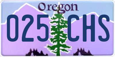 OR license plate 025CHS