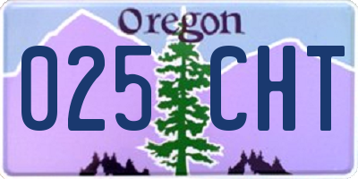 OR license plate 025CHT