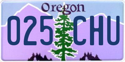 OR license plate 025CHU