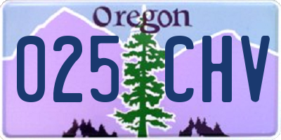 OR license plate 025CHV