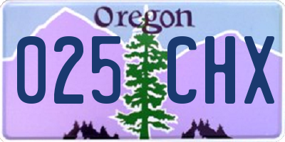 OR license plate 025CHX