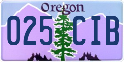 OR license plate 025CIB