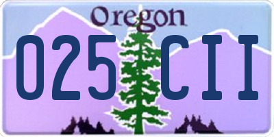 OR license plate 025CII
