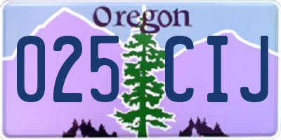 OR license plate 025CIJ