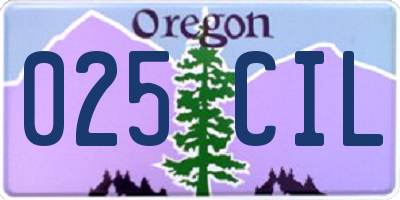 OR license plate 025CIL