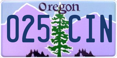 OR license plate 025CIN
