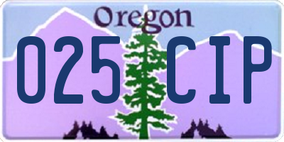 OR license plate 025CIP