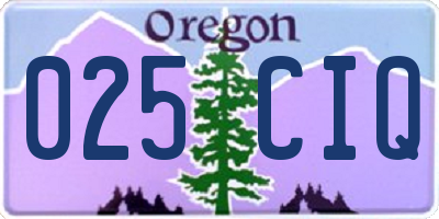 OR license plate 025CIQ