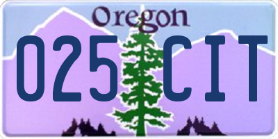 OR license plate 025CIT